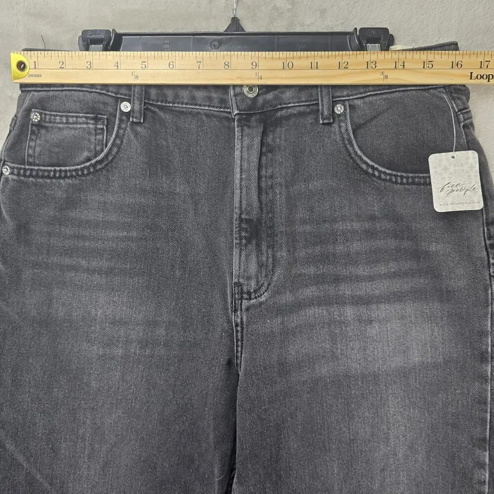 Free People We The Free Pacifica Slim Straight Leg Jeans Sz 32 Black (32x27) NWT - Picture 13 of 16
